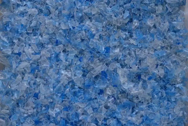 Transparent/light blue flakes close-up