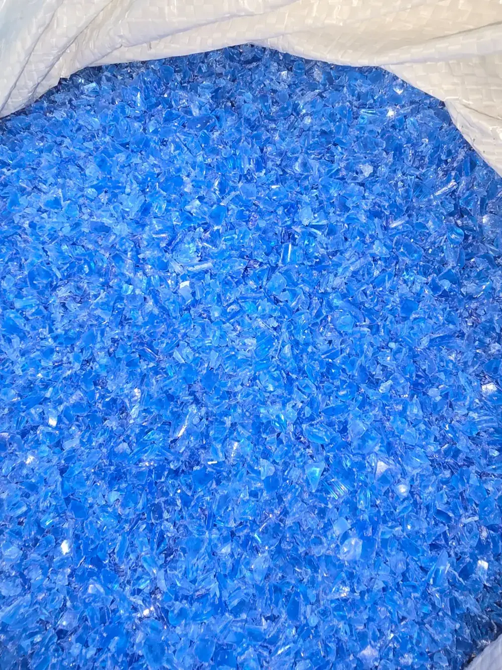 Crushed PET Preform rPET flakes close-up